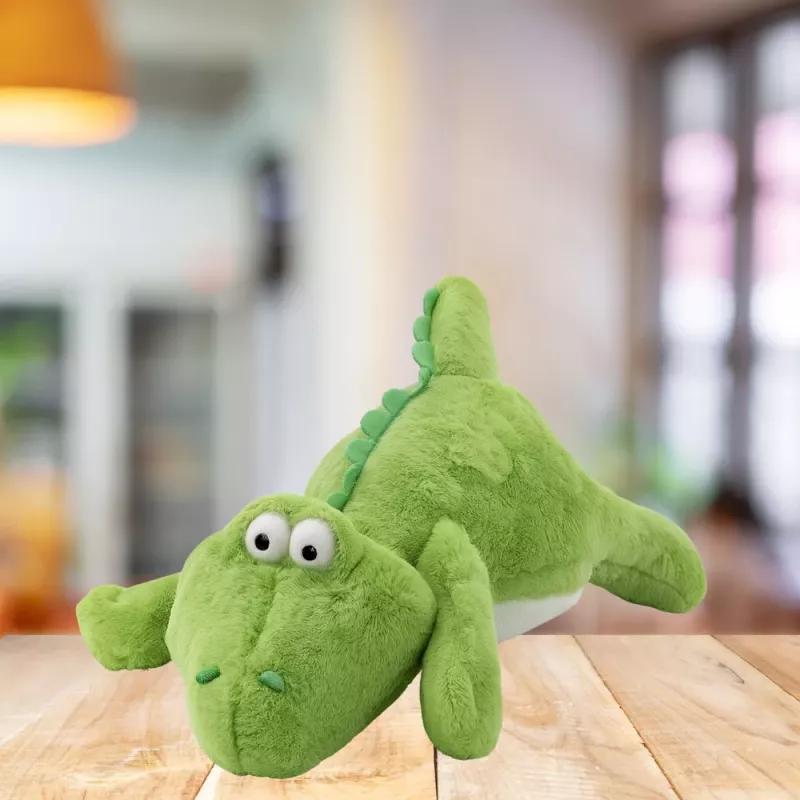 LEAN TOYS Peluche Crocodilo Peluche de Aconchego Verde-Claro 42cm