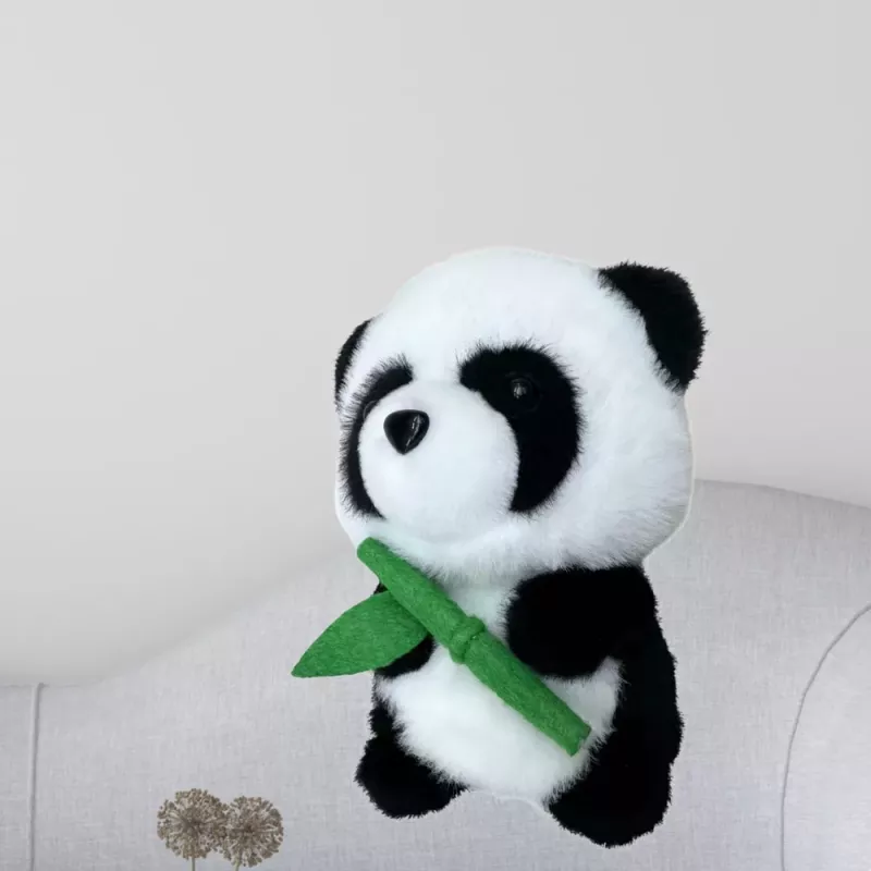 LEAN TOYS Peluche Mascote Peluche de Aconchego Panda com Bambu 18cm
