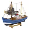 LEAN TOYS Modelo Decorativo de Coleção Barco de Pesca Barco Azul 30x26cm