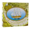 LEAN TOYS Peça de coleção Navio à vela de três mastros decorativo branco 39x36cm