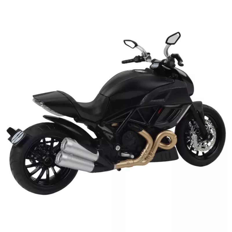 LEAN TOYS Mota desportiva metal luzes sons elementos dourados preto 1:12