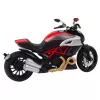 LEAN TOYS Mota desportiva metal luz som dourado elementos vermelhos 1:12