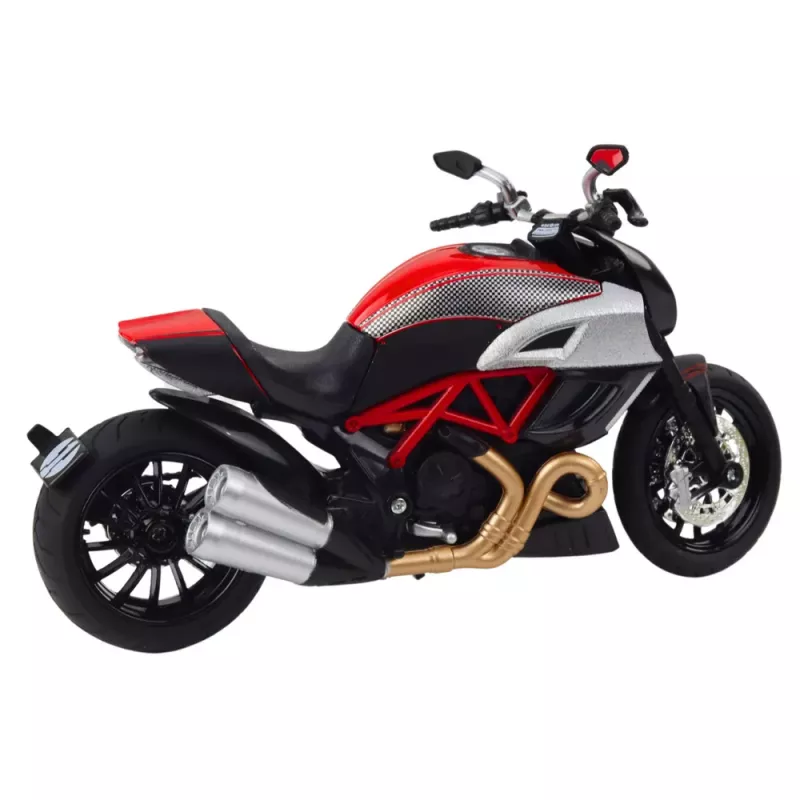 LEAN TOYS Mota desportiva metal luz som dourado elementos vermelhos 1:12