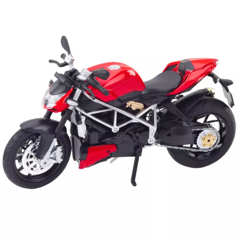LEAN TOYS Mota desportiva metal luzes sons prateado elementos vermelhos 1:12