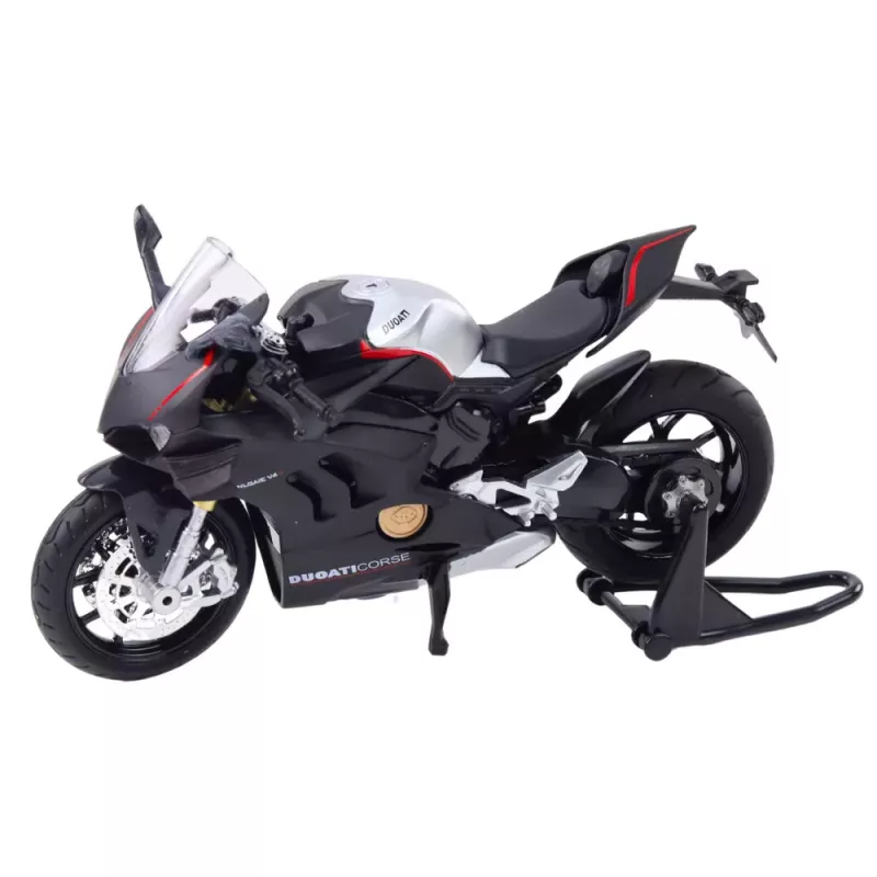 LEAN TOYS Mota desportiva metal luz som prateado elementos pretos V4 1:12