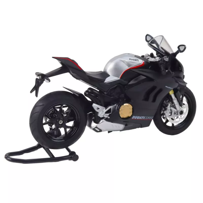 LEAN TOYS Mota desportiva metal luz som prateado elementos pretos V4 1:12