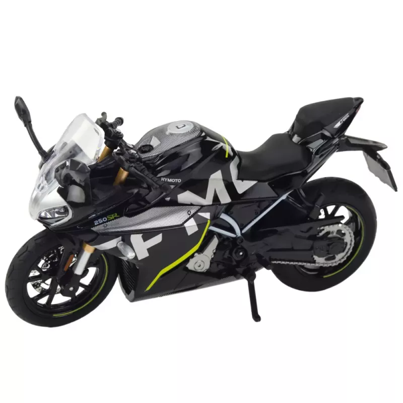 LEAN TOYS Mota desportiva metal luzes sons preto 250 SR 1:12