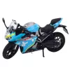 LEAN TOYS Mota desportiva metal luz som azul 1:12
