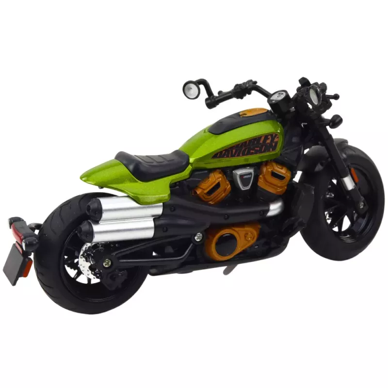 LEAN TOYS Mota chopper metal luzes sons preto elementos verdes 1:12