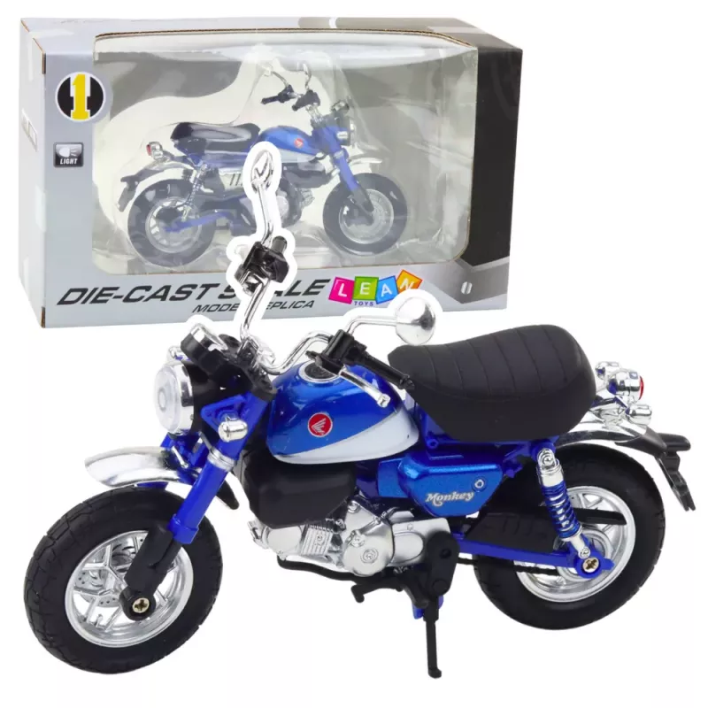 LEAN TOYS Mota retro clássica metal luzes azul 1:12