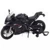 LEAN TOYS Mota desportiva metal luz som preto S1000 1:12