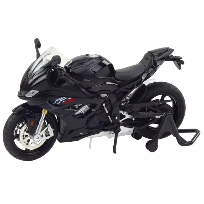 LEAN TOYS Mota desportiva metal luz som preto S1000 1:12