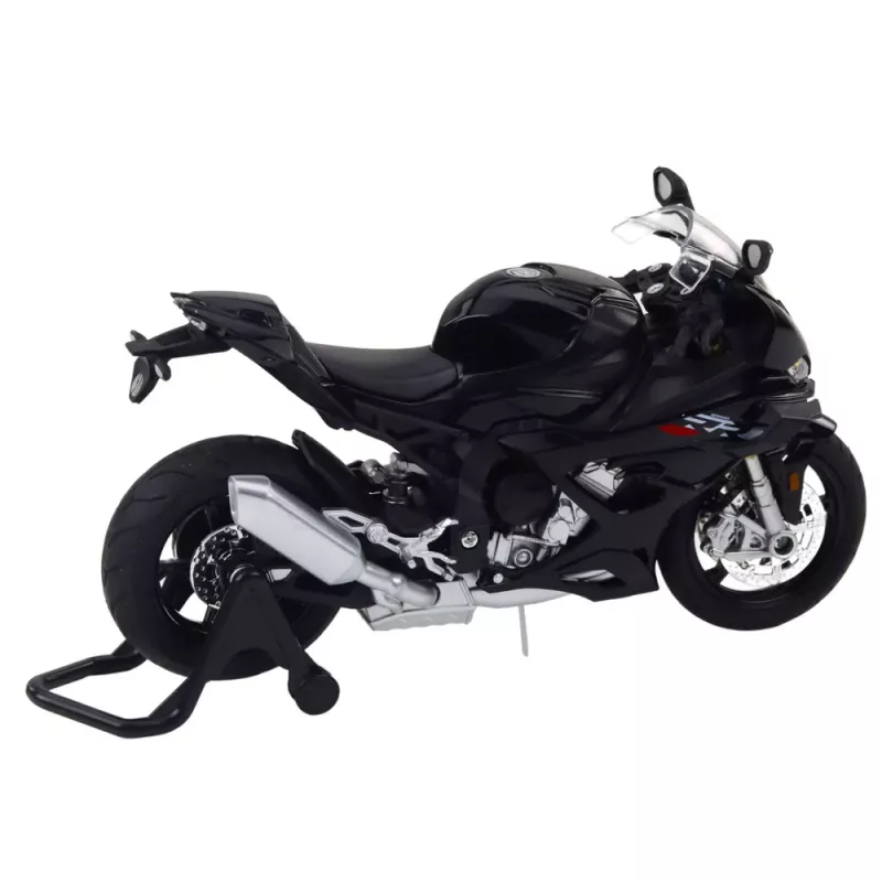LEAN TOYS Mota desportiva metal luz som preto S1000 1:12