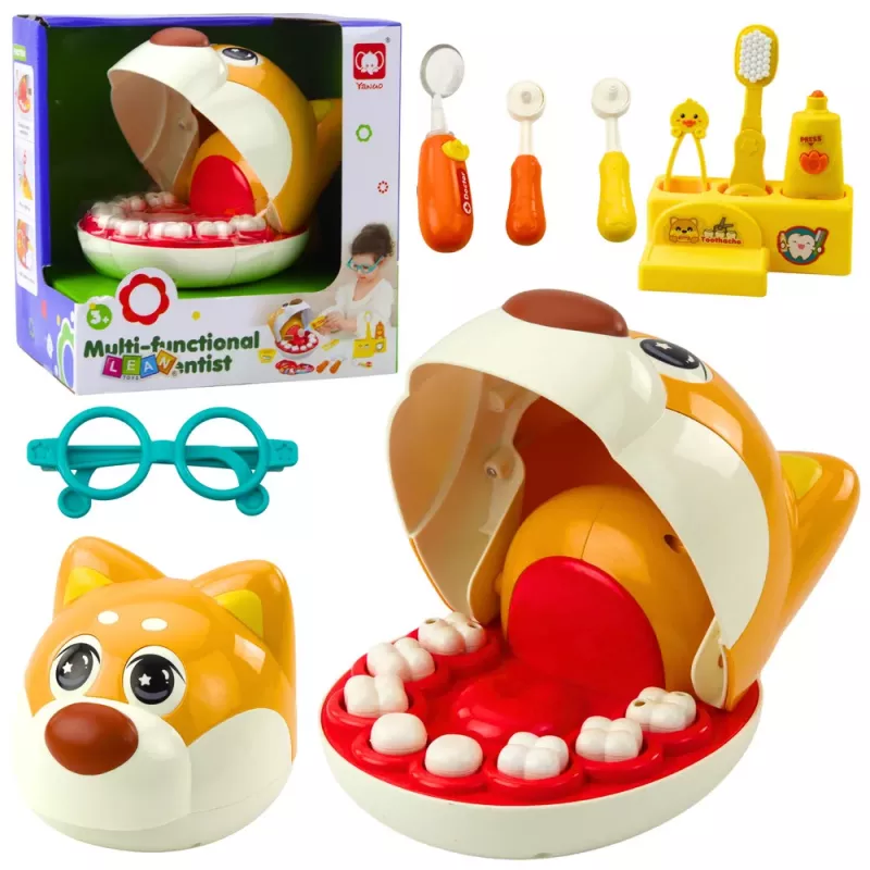 LEAN TOYS Cão no dentista brinquedo médico com dente doente