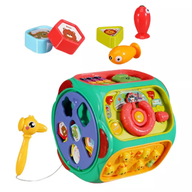 LEAN TOYS Brinquedo educativo cubo interativo multifuncional 8 em 1
