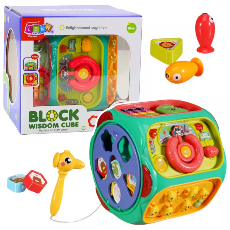 LEAN TOYS Brinquedo educativo cubo interativo multifuncional 8 em 1