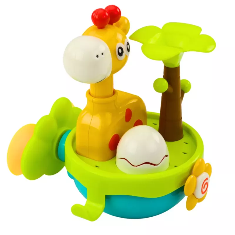 LEAN TOYS Brinquedo de banho girafa sensorial interativo ventosas colorido