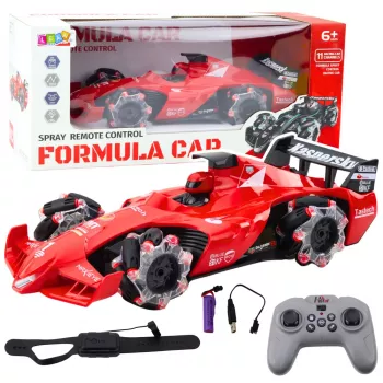 LEAN TOYS Carro RC efeito de fumo 2.4G vermelho
