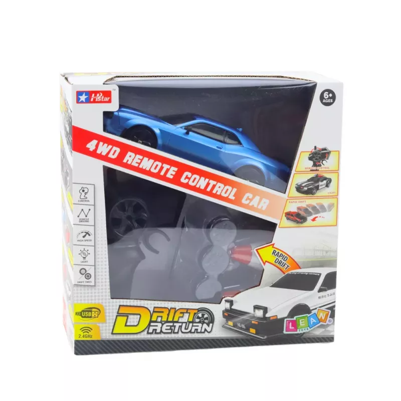 LEAN TOYS Carro desportivo de drift rodas intercambiáveis telecomandado RC 4WD azul Sport