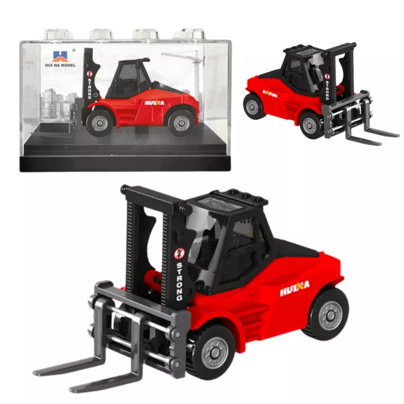 Empilhador modelo colecionável em metal Huina vermelho 1:80