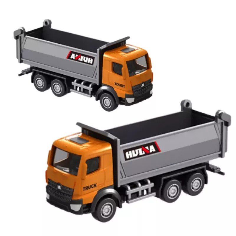 Huina 22730 Camião basculante modelo colecionável em metal laranja 1:80