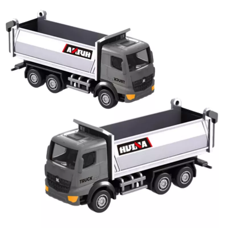 Huina 22731 Camião basculante modelo colecionável em metal prateado 1:80