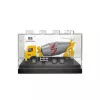 Huina 1:80 Camião betoneira modelo colecionável em metal fundido amarelo