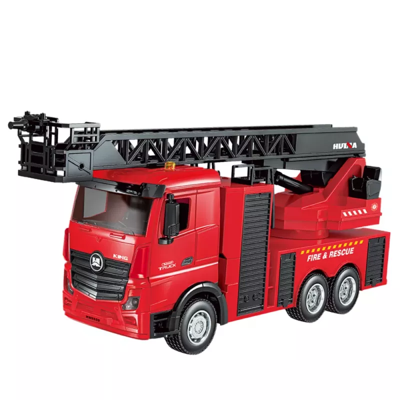 Veículo de bombeiros com escada extensível e função de jato de água Huina 1:18