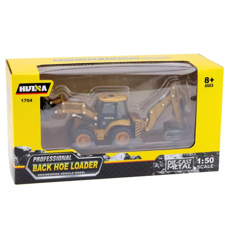 HUINA 1:50 Carregadora telescópica modelo em metal fundido amarelo/preto