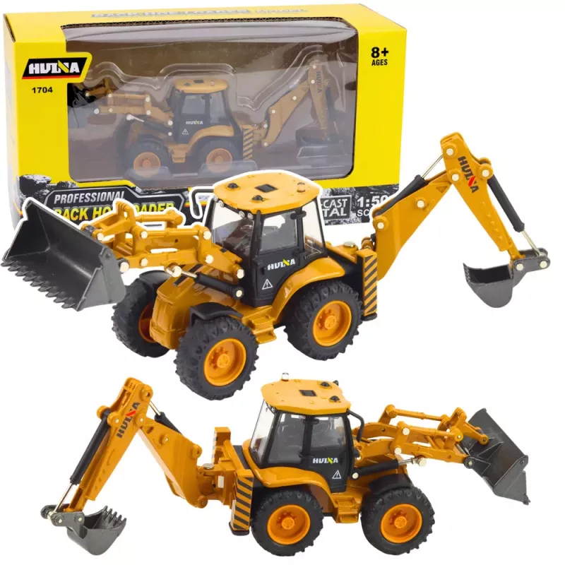 HUINA 1:50 Carregadora telescópica modelo em metal fundido amarelo/preto