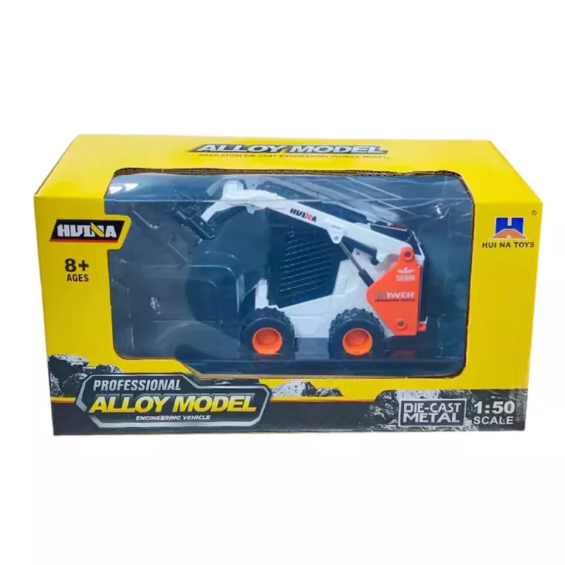 Huina 22754 Carregadora de rodas com garra em metal branca 1:50 modelo fundido