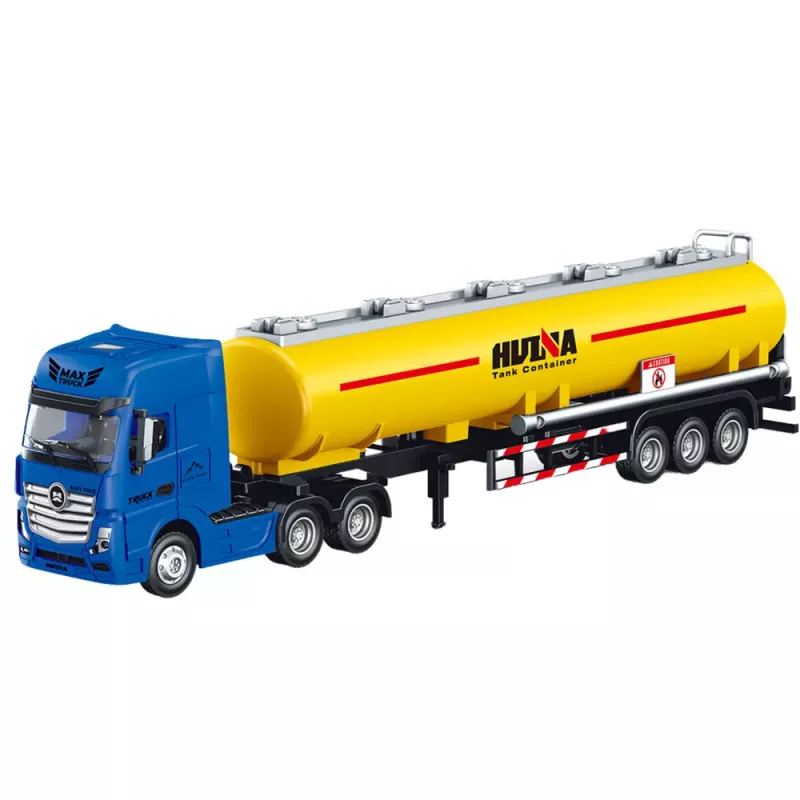 HUINA Camião cisterna em metal com peças móveis amarelo 1:50
