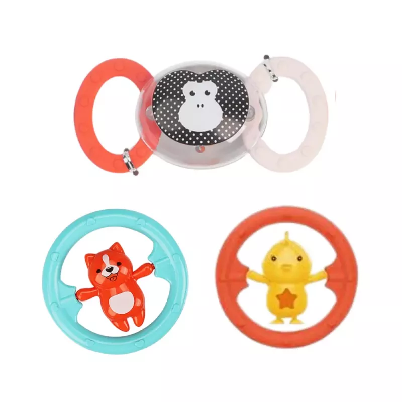 LEAN TOYS Conjunto com 6 chocalhos mordedores para bebé animais