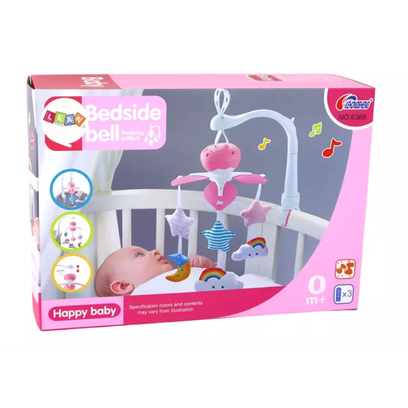 LEAN TOYS Móbil de berço Sky Sound rosa