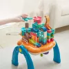 LEAN TOYS Mesa de Aprendizagem Superfície Interativa Montável 2em1 Azul
