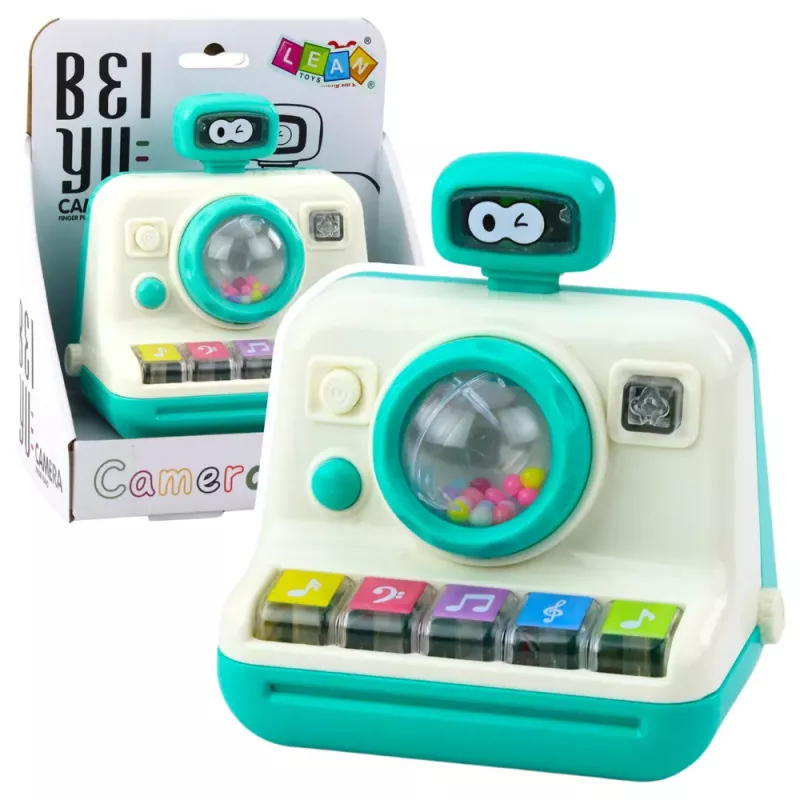 LEAN TOYS Câmara-Piano-Chocalho Interativo Luzes Sons Branco Verde