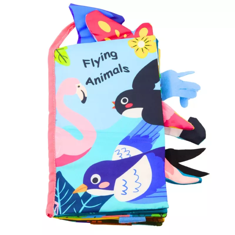 LEAN TOYS Livro Sensorial Macio Aves Ruidinhas Apito Colorido