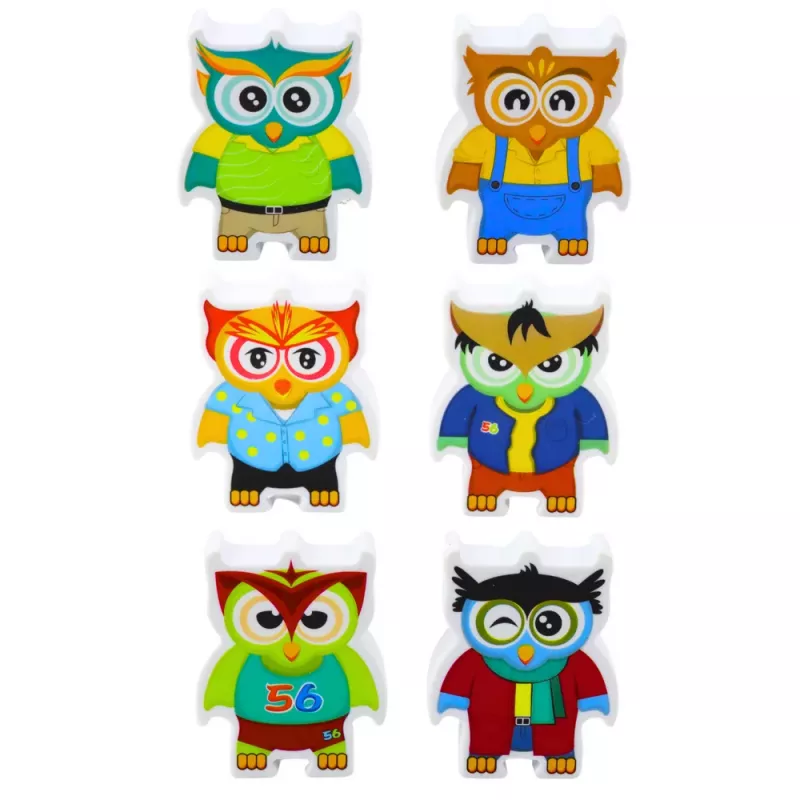 LEAN TOYS Jogo Educativo Corujas Arcada Puzzle Lógico Dominó 18 Peças
