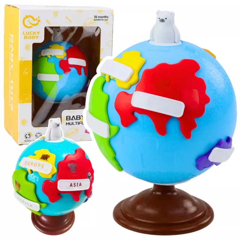 LEAN TOYS Globo de Aprendizagem Interativo para Bebés Continentes Rotativo