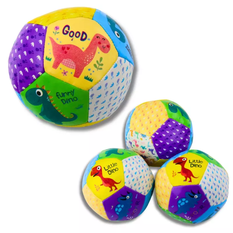 LEAN TOYS Conjunto de Bolas Macias com Dinossauros Coloridas 9cm 3 Unid.
