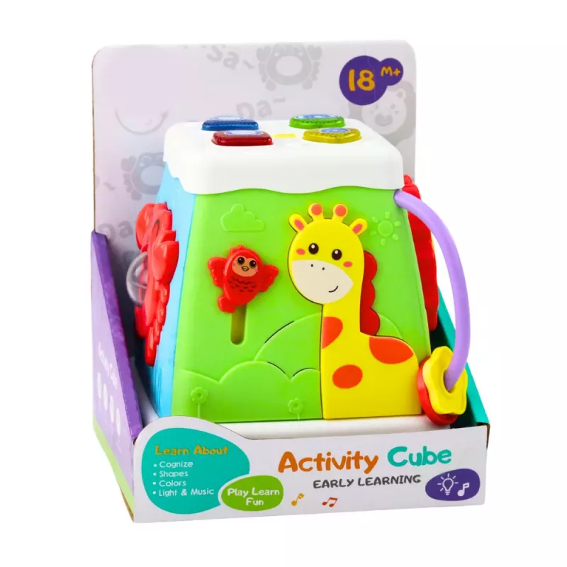 LEAN TOYS Cubo de Aprendizagem Multifuncional Interativo Luz e Som