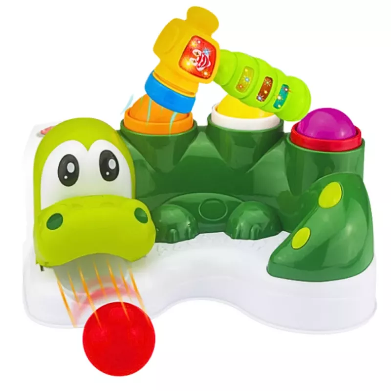 LEAN TOYS Jogo Arcada Bola Martelo Deslizante Crocodilo Interativo
