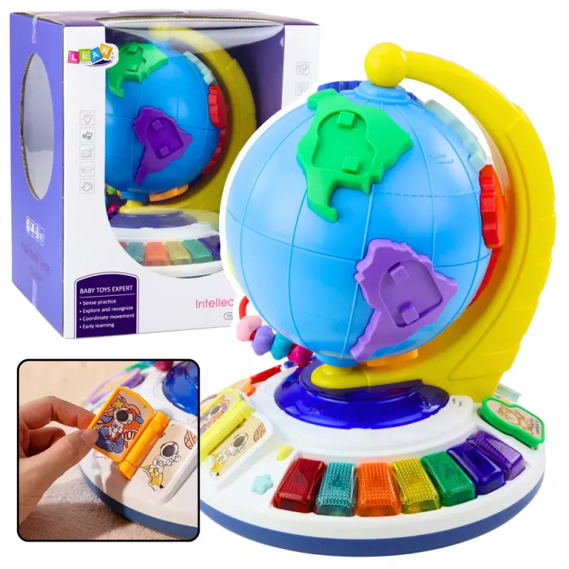 LEAN TOYS Globo Musical Educativo Interativo para Bebés Continentes Animais