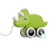 LEAN TOYS Dinossauro Brinquedo de Puxar com Fio Apito Eco Verde