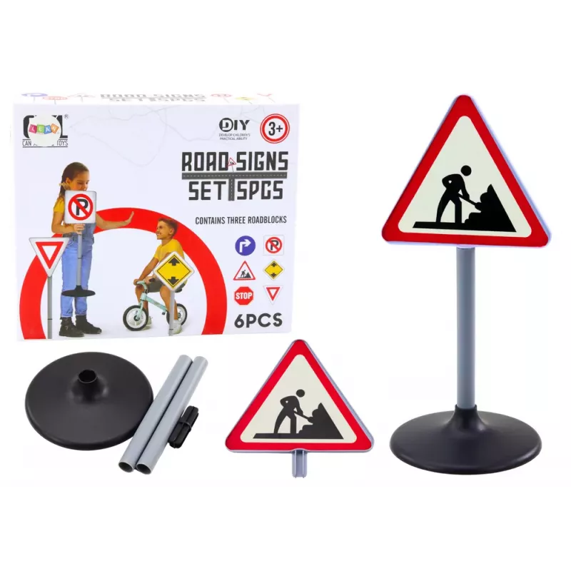 LEAN TOYS Sinal de Obra Grande, Educativo, 70 cm