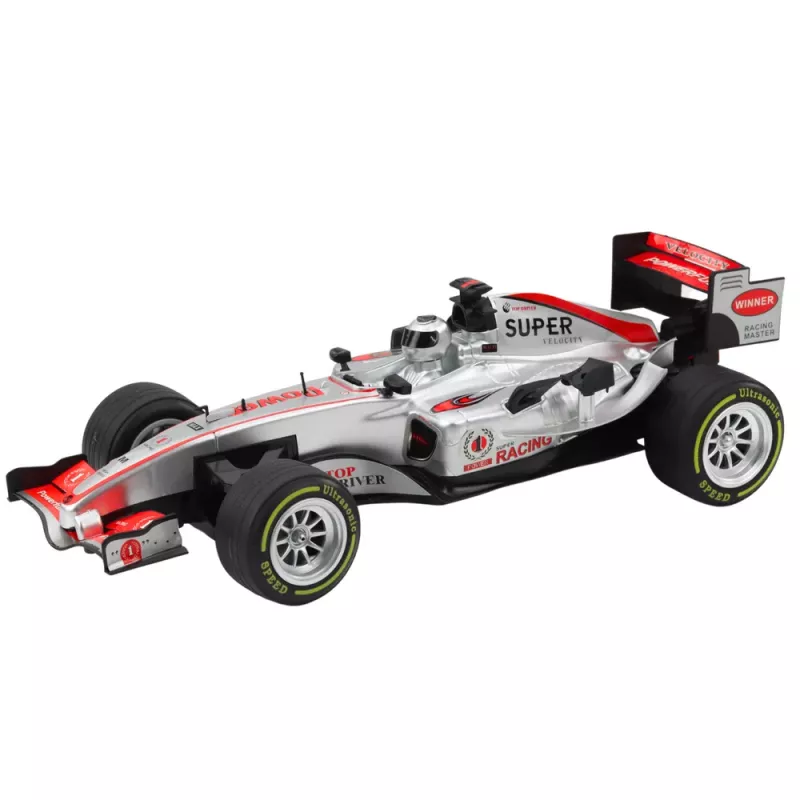 LEAN TOYS Racer RC Telecomandado com Volante, Luzes e Sons 1:12 Prateado