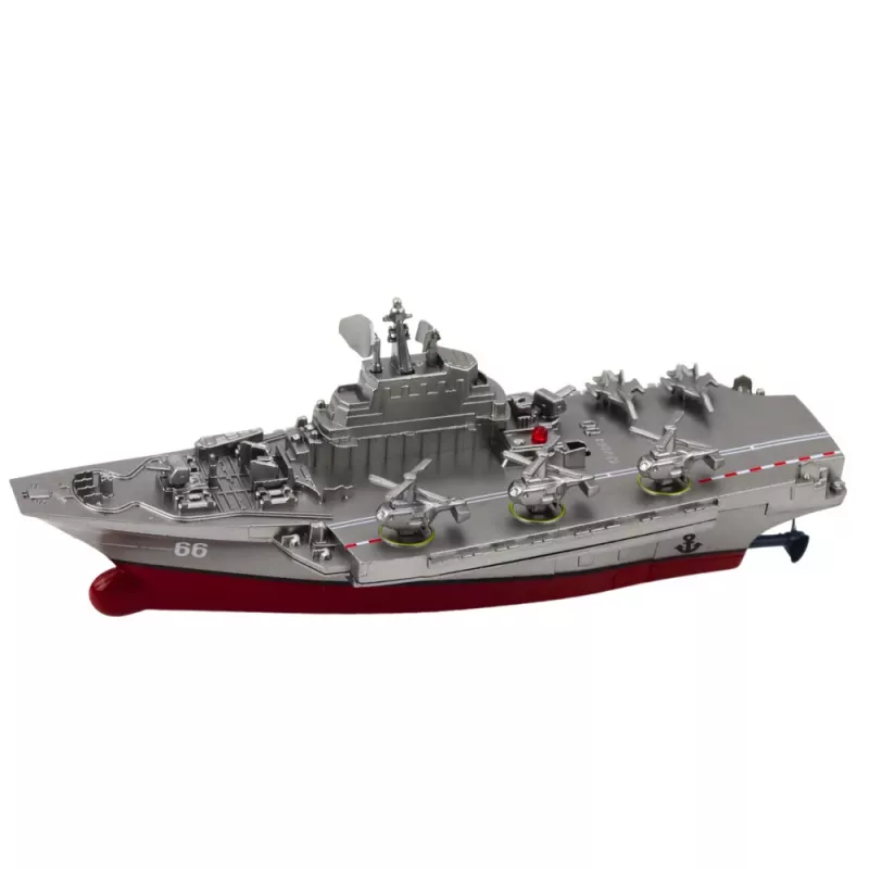 LEAN TOYS Navio Militar Barco Telecomandado RC Prateado 15cm