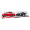 LEAN TOYS Conjunto carro todo-o-terreno, reboque vermelho, carro desportivo preto 59 cm