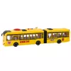 LEAN TOYS Autocarro escolar articulado com portas que abrem, luzes, sons, amarelo, escala 1:16
