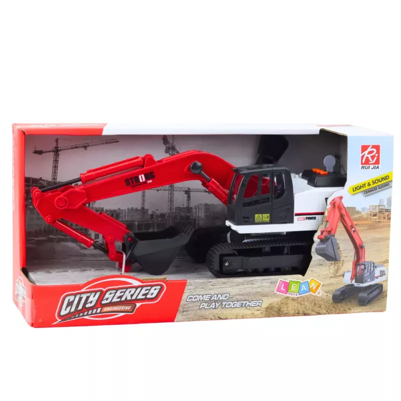 LEAN TOYS Escavadora de rastos com pá móvel, cabine giratória 360° 1:14 RC veículo de construção